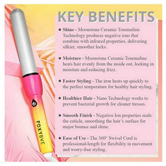 Foxy bae Curling Iron Styling Tool Curling Wand 25mm Neon Electric Dreams - Picture 10 of 11